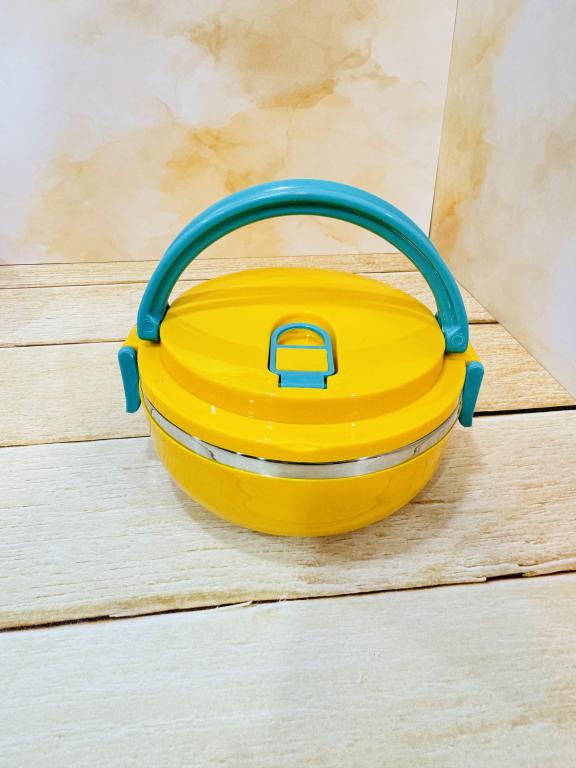 لانچ باکس ظرف غذای استیل گرد دسته دار کد 2368