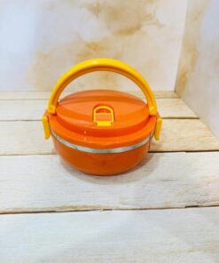 لانچ باکس ظرف غذای استیل گرد دسته دار کد 2368