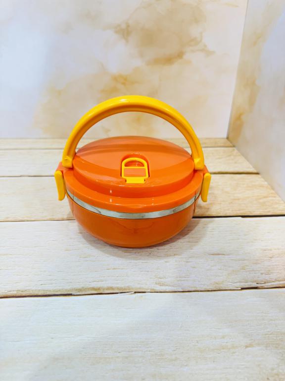 لانچ باکس ظرف غذای استیل گرد دسته دار کد 2368