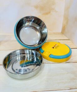 لانچ باکس ظرف غذا دوطبقه گرد استیل کد 2369