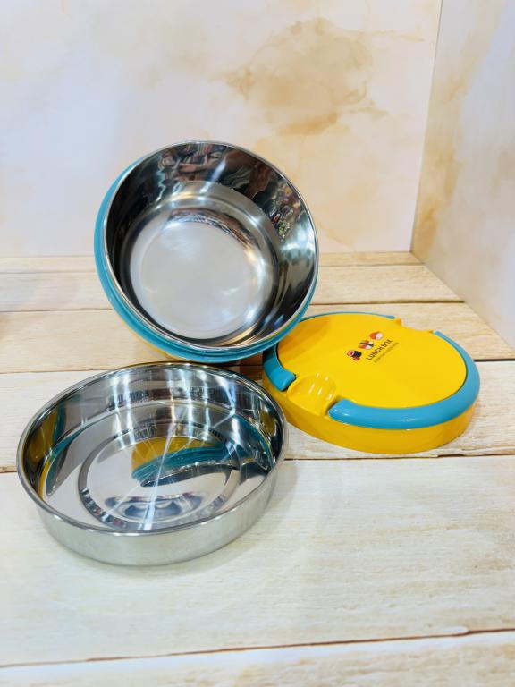 لانچ باکس ظرف غذا دوطبقه گرد استیل کد 2369