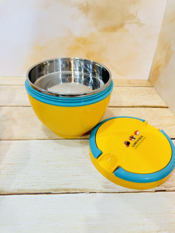 لانچ باکس ظرف غذا دوطبقه گرد استیل کد 2369