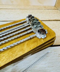 قاشق نی دار شربت خوری طرح گل کد 2370