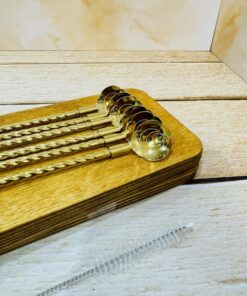 قاشق نی دار شربت خوری طرح گل کد 2370