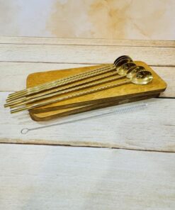 قاشق نی دار شربت خوری طرح گل کد 2370