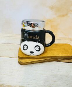 ماگ PANDA درپیچی اینه دار سفید سیاه کد 2373