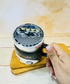 ماگ PANDA درپیچی اینه دار سفید سیاه کد 2373