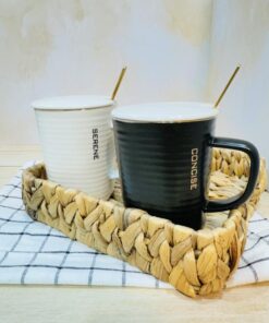 ست سفید و مشکی لبه طلایی کد 2385