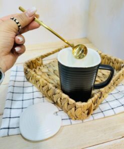 ست سفید و مشکی لبه طلایی کد 2385