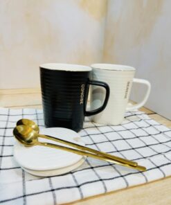 ست سفید و مشکی لبه طلایی کد 2385