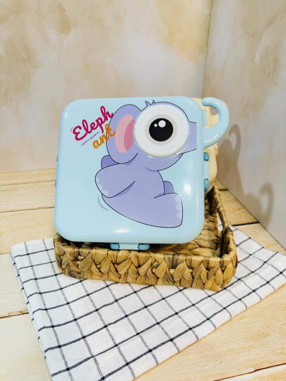 ظرف غذای اورجینال داخل استیل طرح حیوانات کد 2394