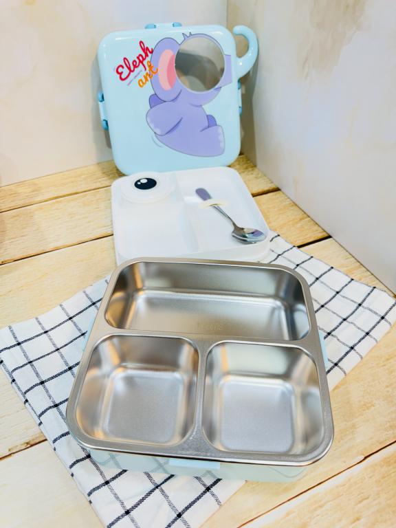 ظرف غذای اورجینال داخل استیل طرح حیوانات کد 2394