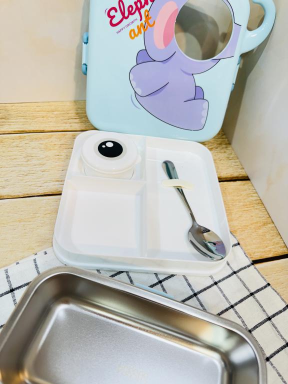 ظرف غذای اورجینال داخل استیل طرح حیوانات کد 2394