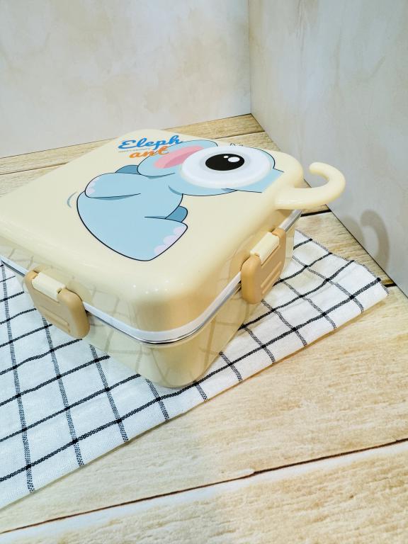 ظرف غذای اورجینال داخل استیل طرح حیوانات کد 2394