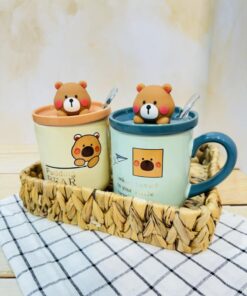 ماگ سرامیکی طرح خرس برجسته تدی قهوه ای کد 2402