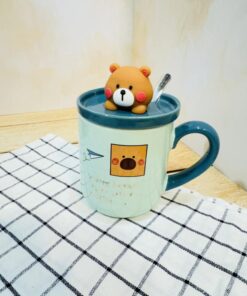ماگ سرامیکی طرح خرس برجسته تدی قهوه ای کد 2402