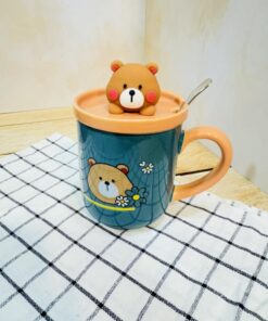 ماگ سرامیکی طرح خرس برجسته تدی قهوه ای کد 2402