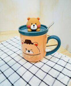 ماگ سرامیکی طرح خرس برجسته تدی قهوه ای کد 2402