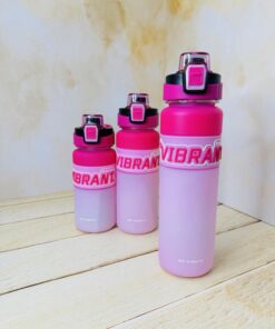 قمقمه دسته دار سه حجم صورتی برند Vibrant کد 2421