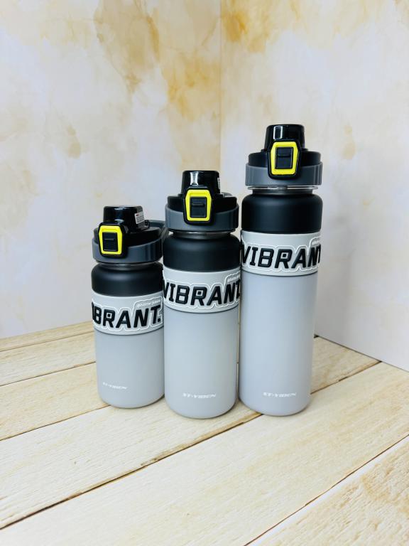 قمقمه دسته دار سه حجم طوسی برند Vibrant کد 2424