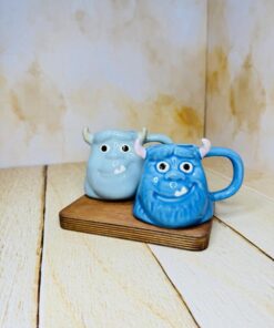 ماگ دست ساز سرامیکی طرح سالیوان دورنگ کد 2415