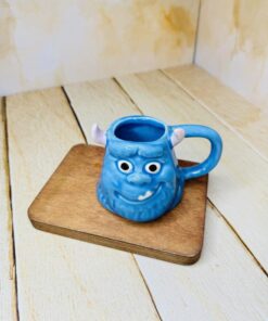 ماگ دست ساز سرامیکی طرح سالیوان دورنگ کد 2415