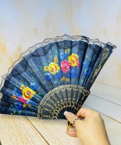 بادبزن دستی طرح گل کد 2436