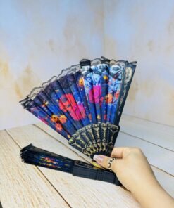 بادبزن دستی طرح گل کد 2436