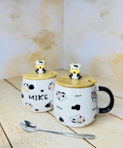 ماگ در چوبی فانتزی طرح گاو کد 2499