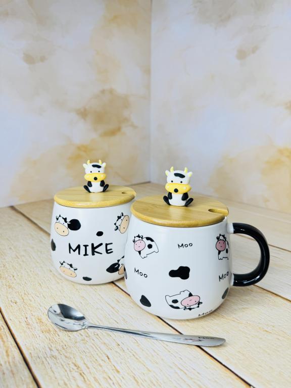 ماگ در چوبی فانتزی طرح گاو کد 2499