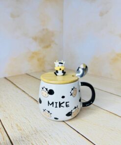 ماگ در چوبی فانتزی طرح گاو کد 2499