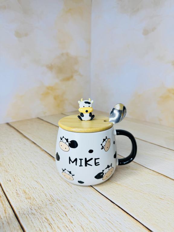 ماگ در چوبی فانتزی طرح گاو کد 2499