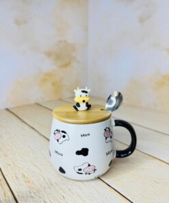 ماگ در چوبی فانتزی طرح گاو کد 2499