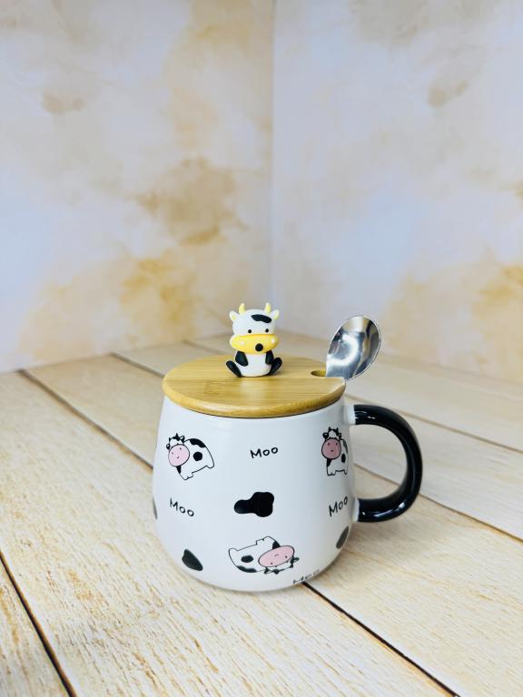 ماگ در چوبی فانتزی طرح گاو کد 2499