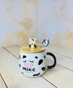 ماگ در چوبی فانتزی طرح گاو کد 2499