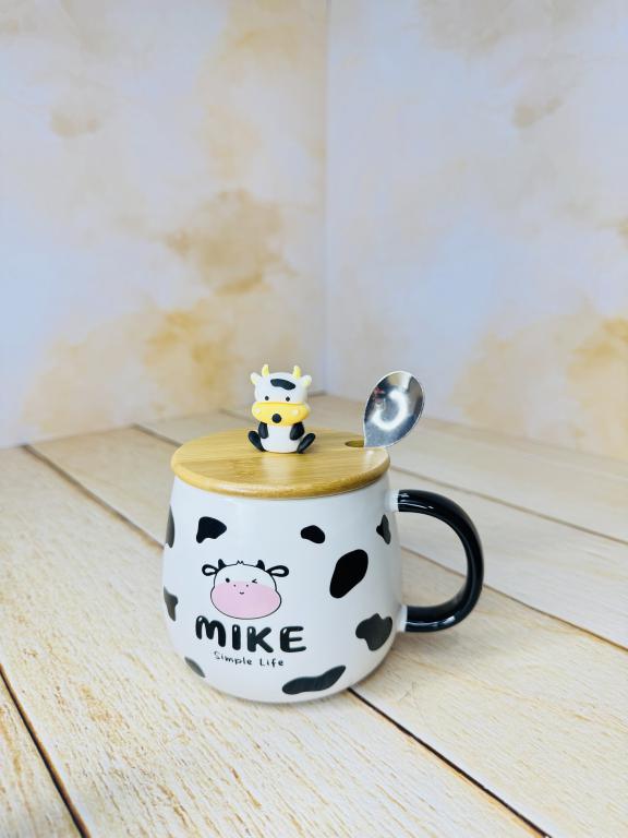 ماگ در چوبی فانتزی طرح گاو کد 2499