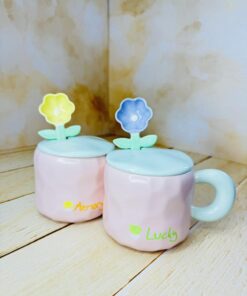 ماگ دسته پهن طرح گل کد 2524