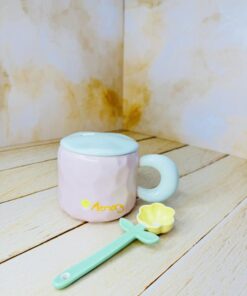 ماگ دسته پهن طرح گل کد 2524