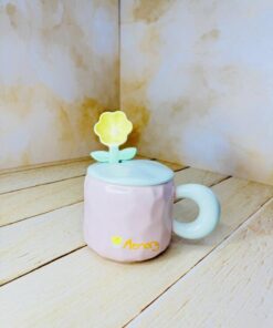 ماگ دسته پهن طرح گل کد 2524