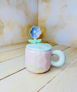 ماگ دسته پهن طرح گل کد 2524