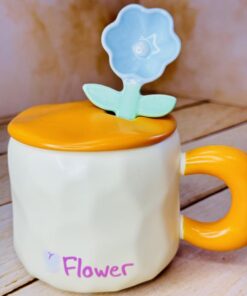 ماگ دسته پهن طرح گل کد 2524