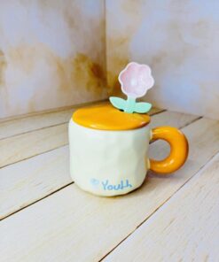 ماگ دسته پهن طرح گل کد 2524