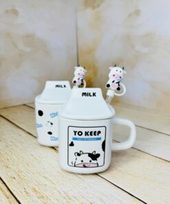 ماگ اسموتی نی دار طرح MILK و گاو کد 2567
