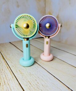 پنکه شارژی استند دار دکمه طلایی کد 2599