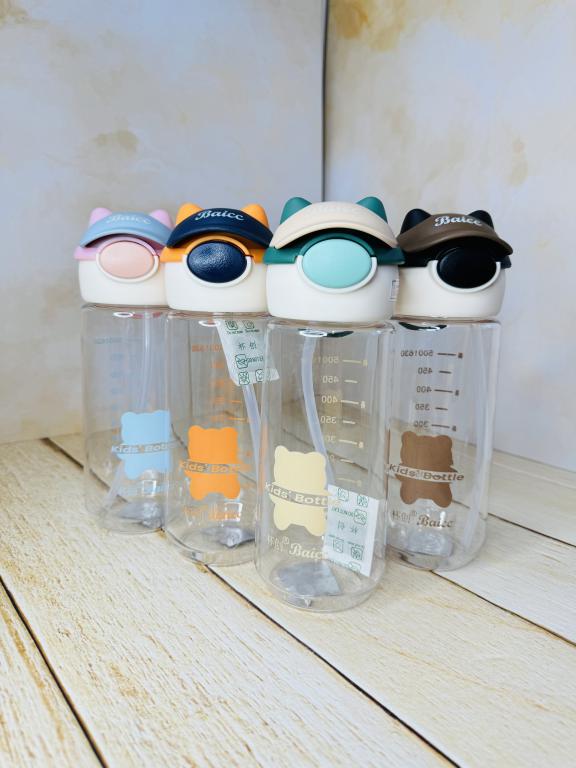 قمقمه فانتزی نی دار خرس کلاه دار کد 2601