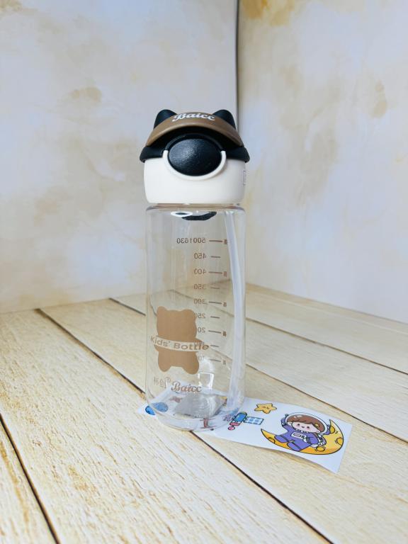 قمقمه فانتزی نی دار خرس کلاه دار کد 2601