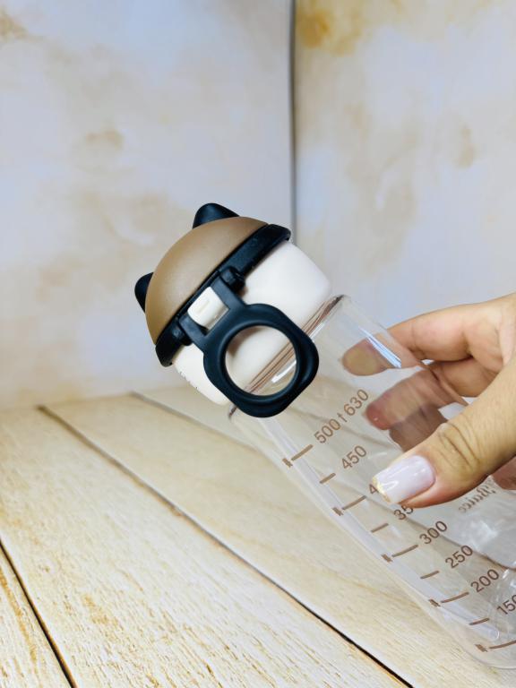 قمقمه فانتزی نی دار خرس کلاه دار کد 2601