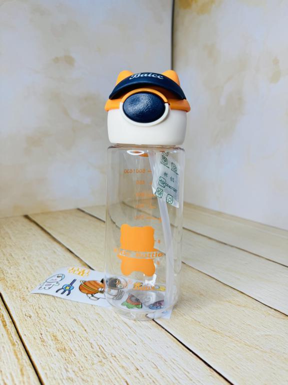 قمقمه فانتزی نی دار خرس کلاه دار کد 2601