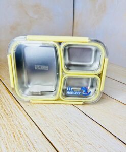 ظرف غذا (لانچ باکس) سه قسمتی واشر دار مخزن استیل کد 2603