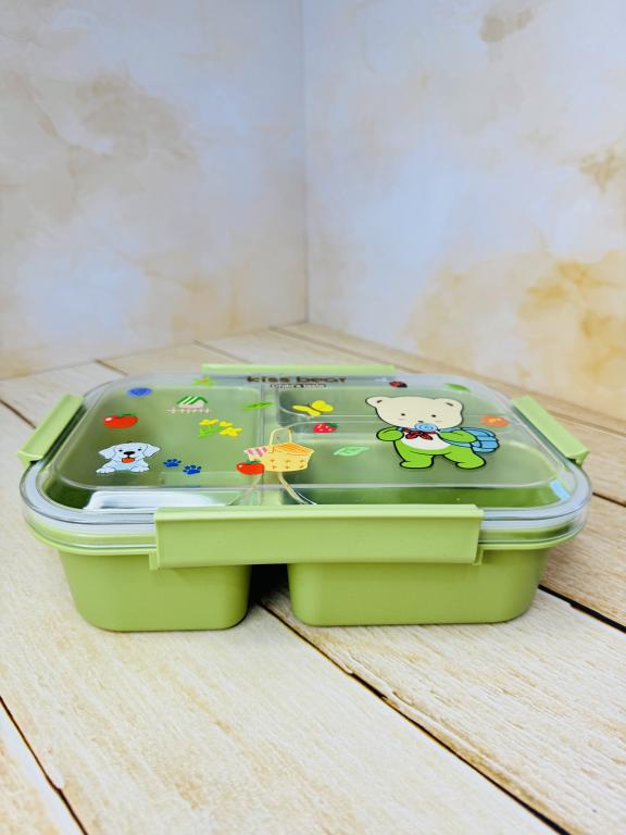 لانچ باکس و ظرف غذای سه خونه کودک کد 2618